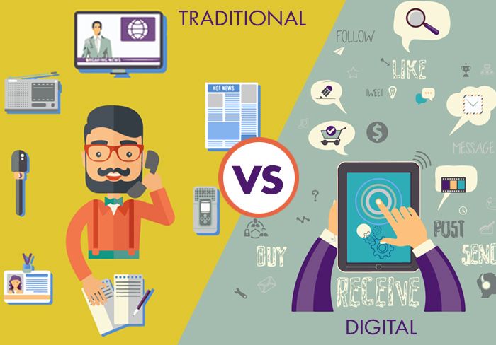 Media online dibandingkan dengan media tradisional dalam era digital