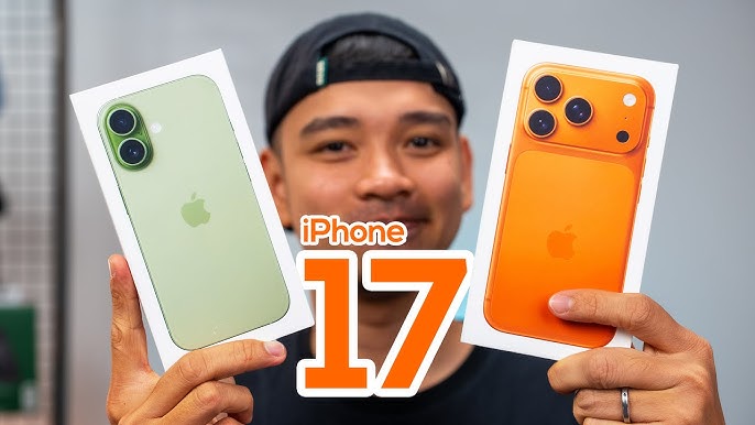 iPhone 17 Pro Max 2025 dalam warna Titanium Sable - tampak samping memperlihatkan desain kamera terbaru dan bodi titanium