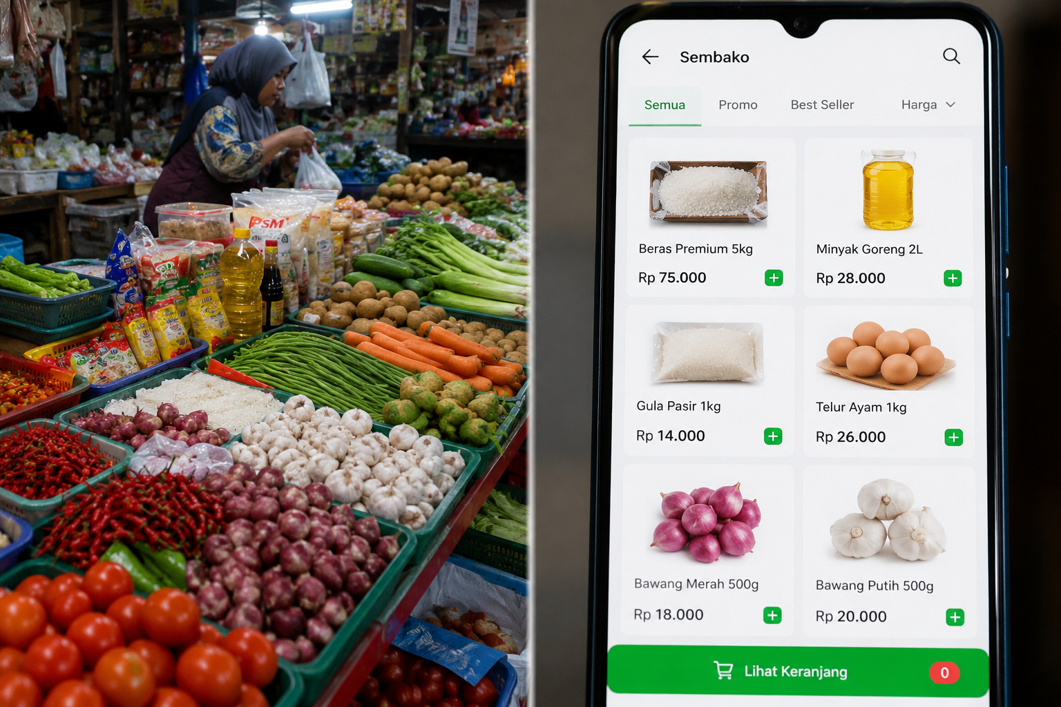 harga sembako terkini Mei 2026 pasar tradisional e-commerce
