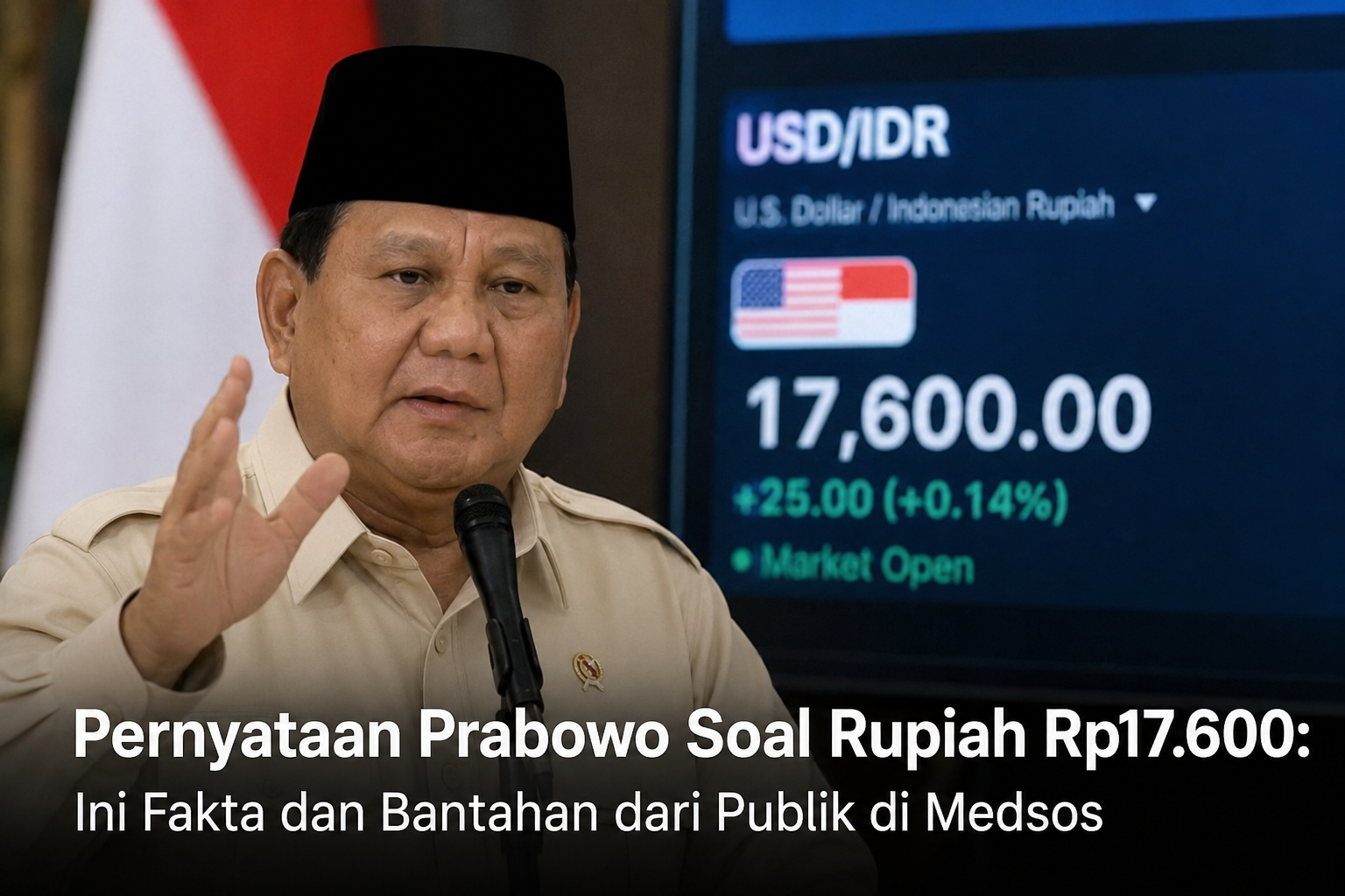 pernyataan Prabowo soal rupiah Rp17.600