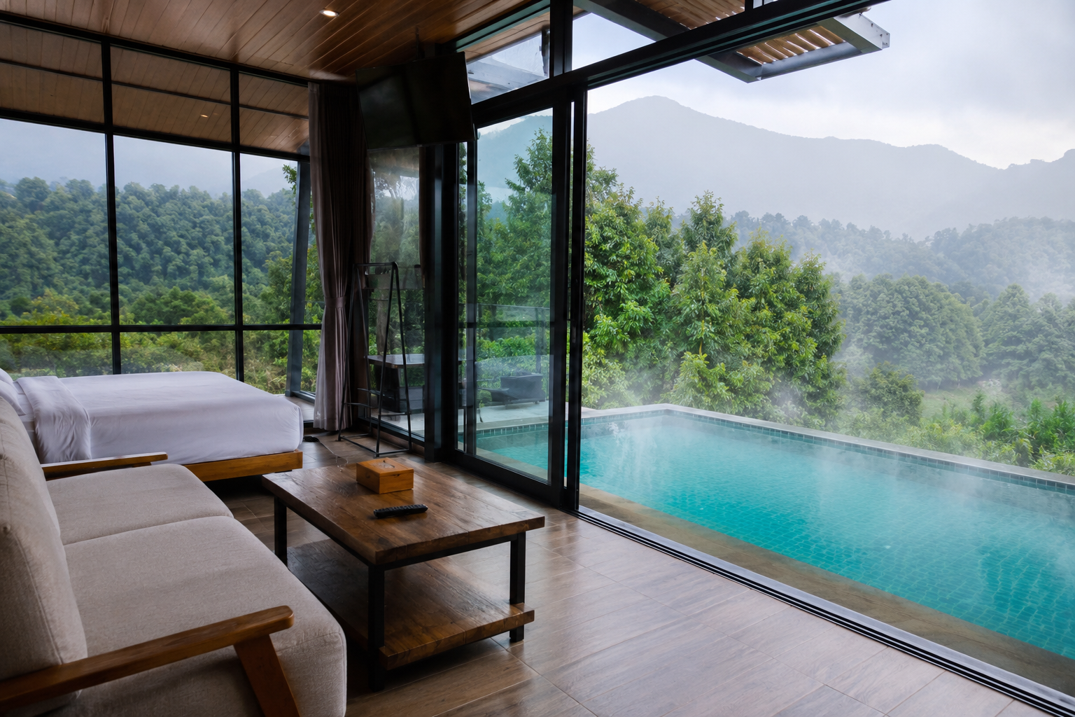 villa murah Ciwidey kolam air panas view kaca rekomendasi 2026