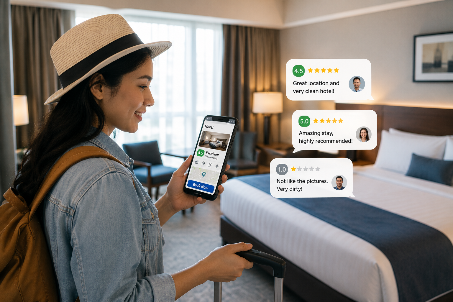 tampilan aplikasi pemesanan untuk tips memilih hotel aman