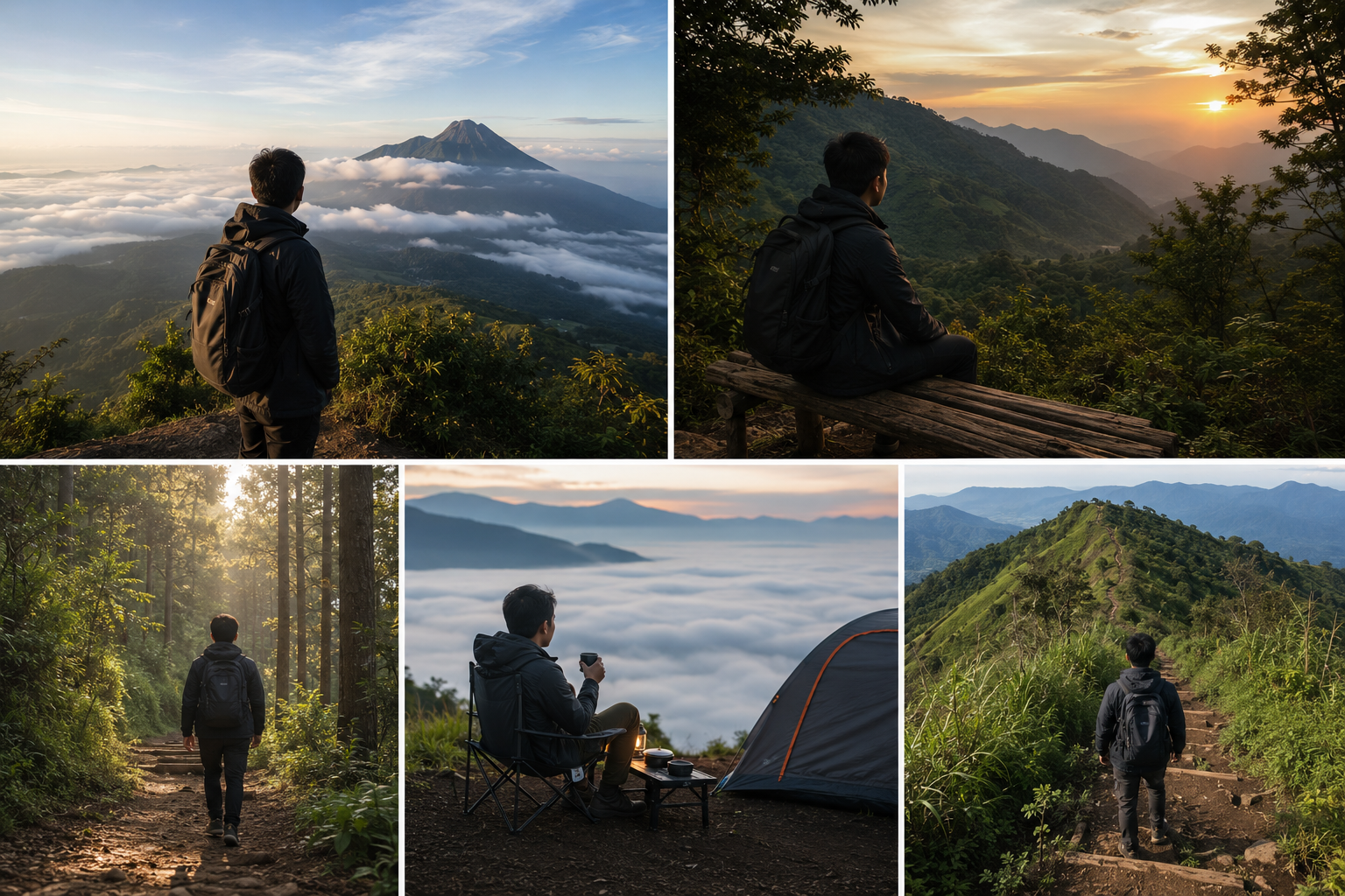 wisatawan melakukan solo traveling ke pegunungan