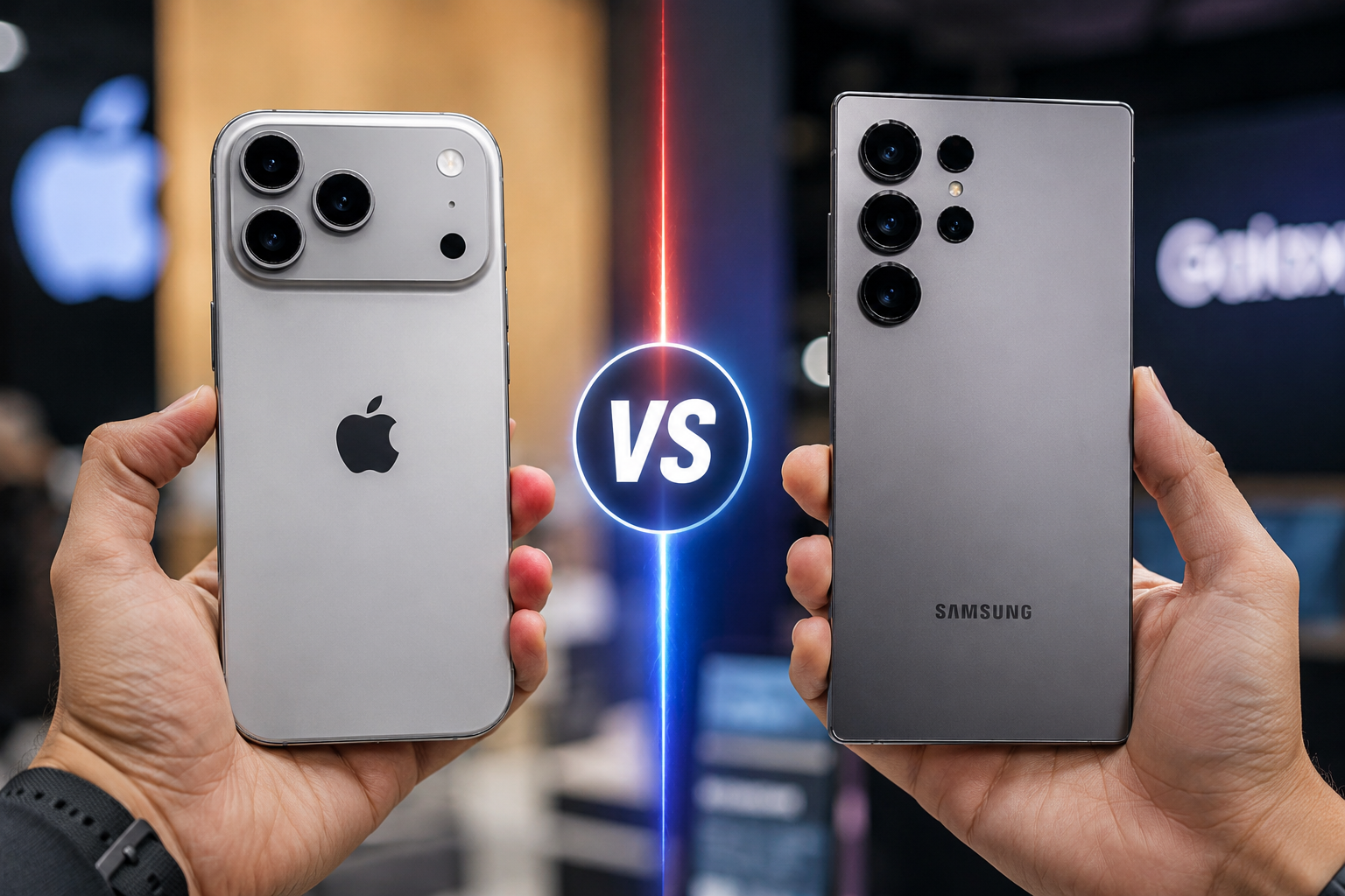 perbandingan desain iPhone 17 Pro Max vs Samsung S26 Ultra