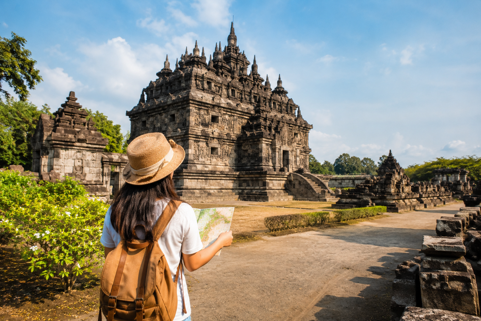 panorama Candi Borobudur sebagai destinasi wisata sejarah Indonesia