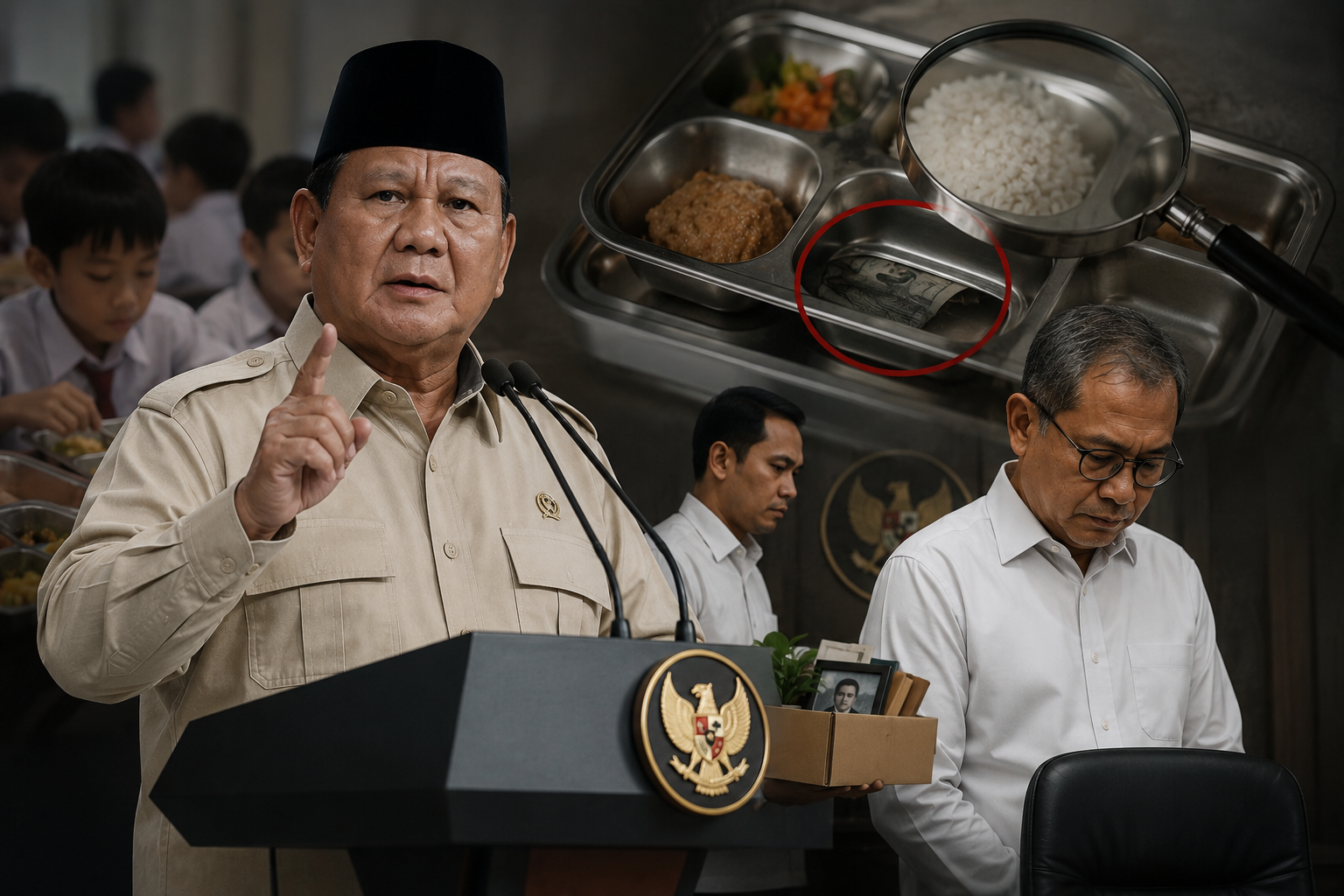 presiden prabowo saat mengumumkan pencopotan Kepala BGN