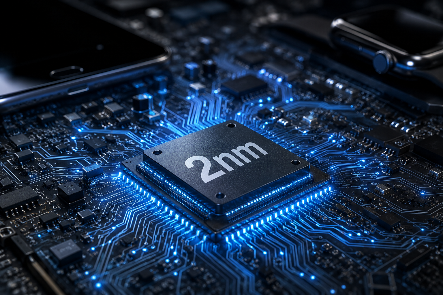 konsep fabrikasi chip 2 nanometer pada wafer silikon