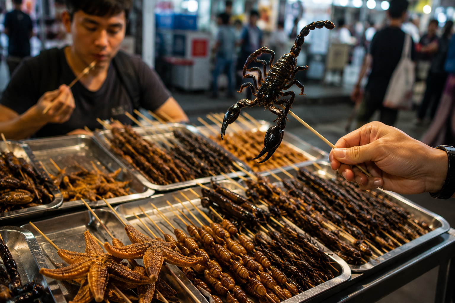 sate ulat sagu sebagai kuliner ekstrim Indonesia dari Papua