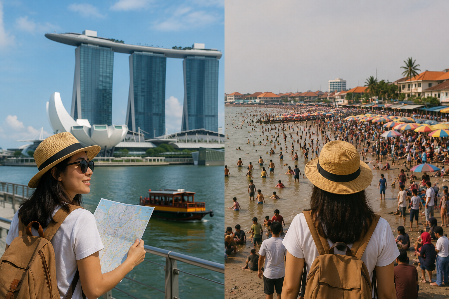 wisatawan menikmati traveling ke luar negeri di Bangkok