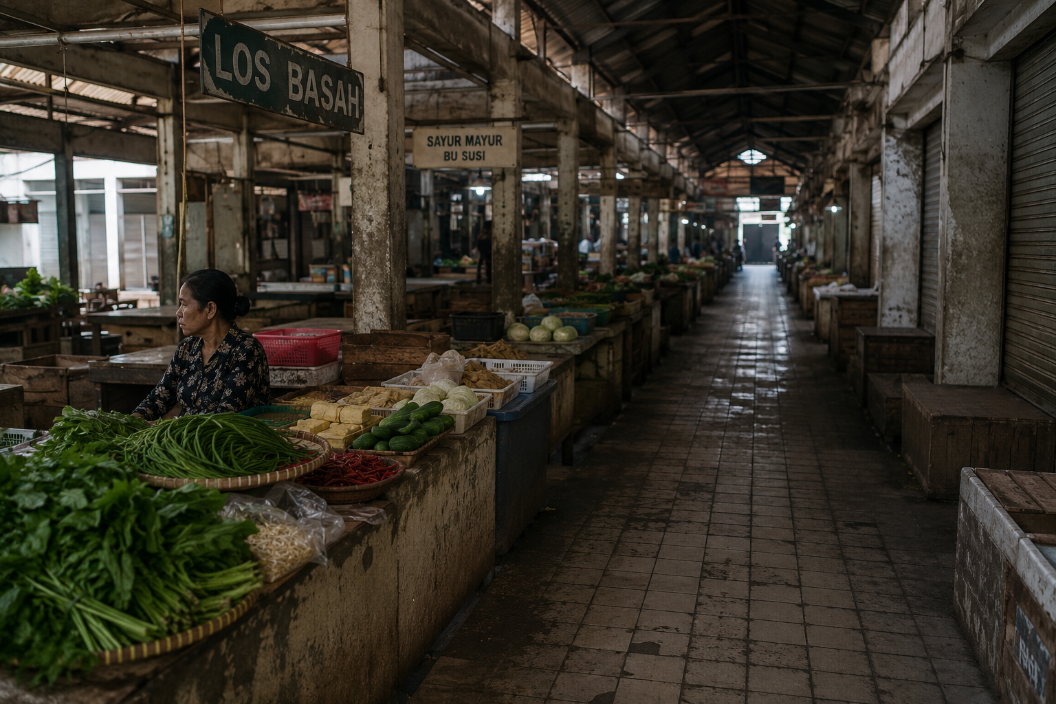 kondisi los pasar tradisional sepi pengunjung