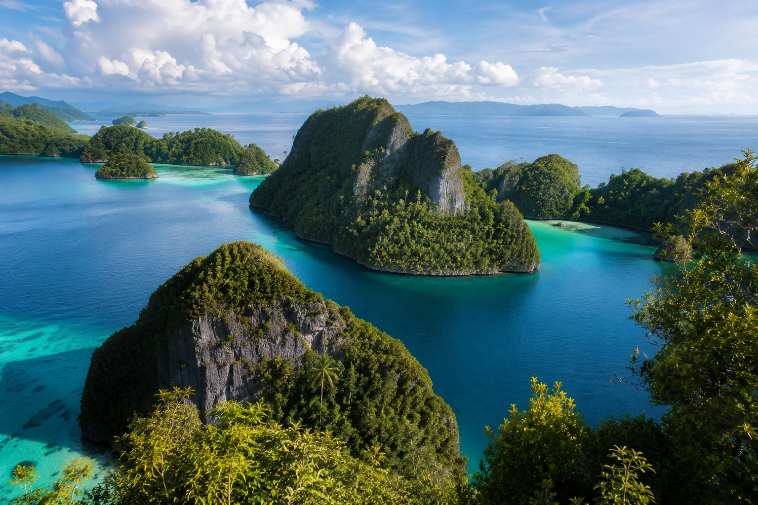 Wisata Alam Indonesia berupa kawasan pegunungan, hutan hujan tropis, dan laut yang telah diakui UNESCO sebagai warisan dunia.