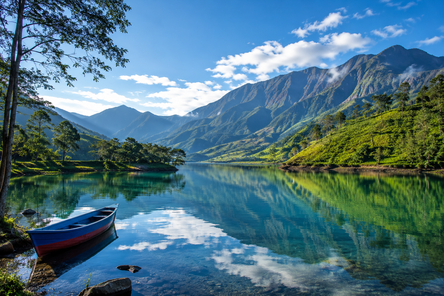 Danau Terindah di Indonesia dengan air yang jernih, pegunungan hijau, dan panorama alam yang masih alami.