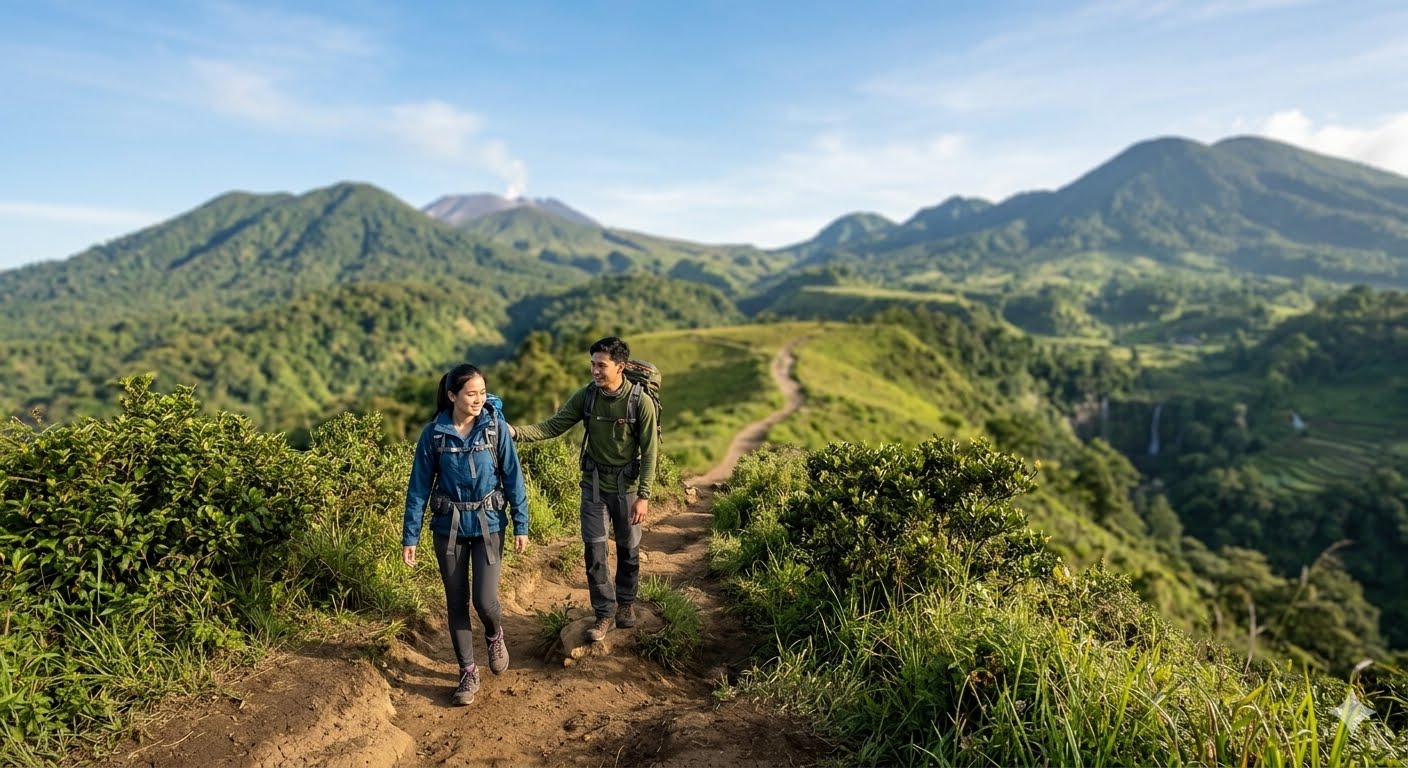 Jalur Trekking Terbaik di Indonesia dengan jalur pendakian alam yang aman untuk pendaki pemula.
