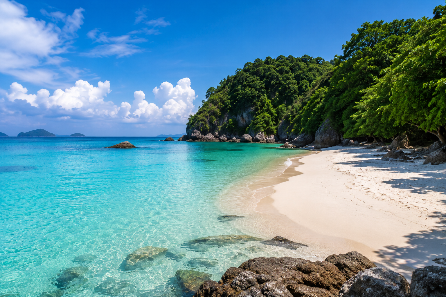 Pantai Terindah di Indonesia dengan pasir putih, air laut jernih, dan panorama tropis yang masih alami.