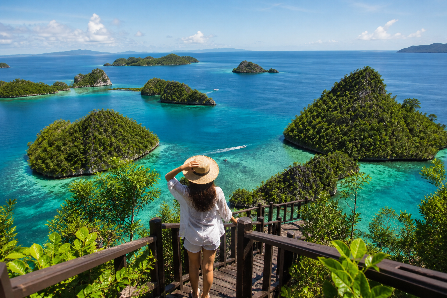 Wisata Indonesia Timur 2026 dengan pemandangan pulau tropis dan laut biru yang eksotis
