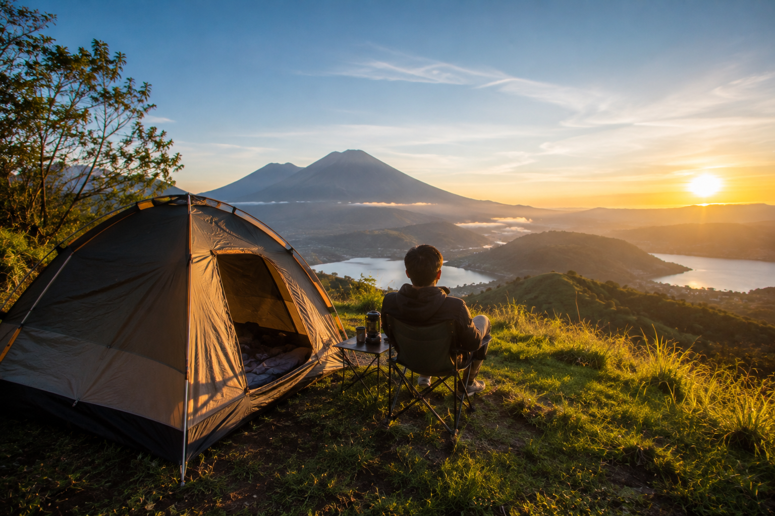 Tempat Camping Terbaik di Indonesia menawarkan panorama pegunungan, danau, hutan, dan udara segar yang cocok untuk berkemah.