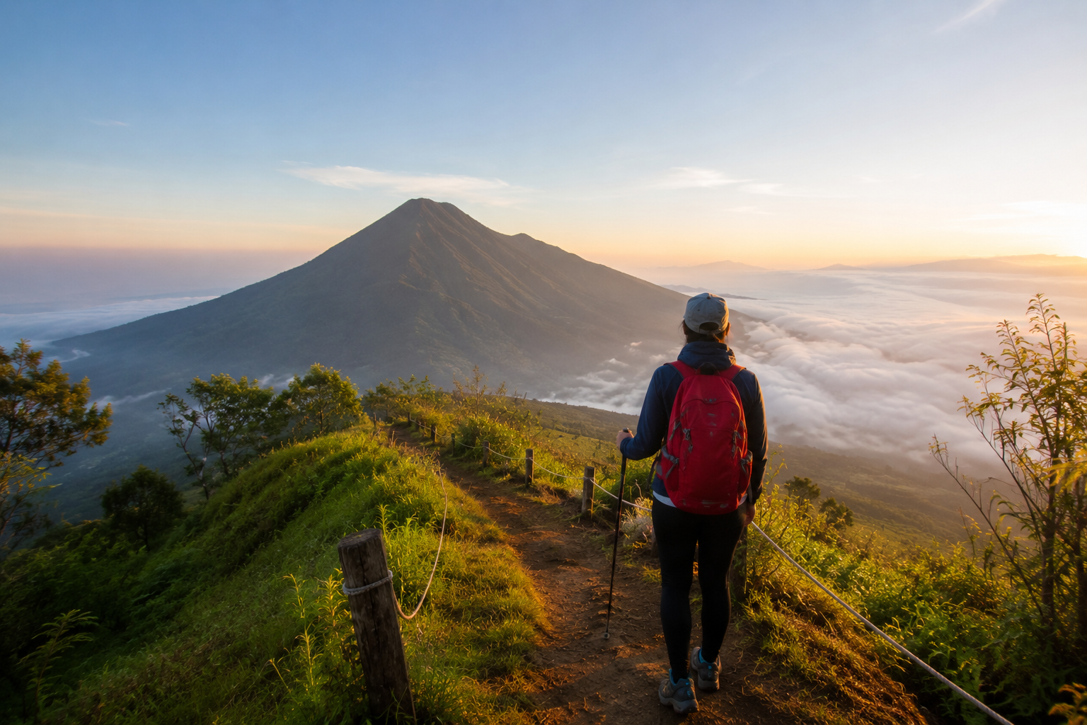 Jalur Pendakian Ramah Pemula di Indonesia menawarkan pemandangan alam yang indah dengan medan yang relatif mudah dilalui.